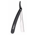 Diane Black Shaving Razor (#D210) stainless steel straight razor on white background