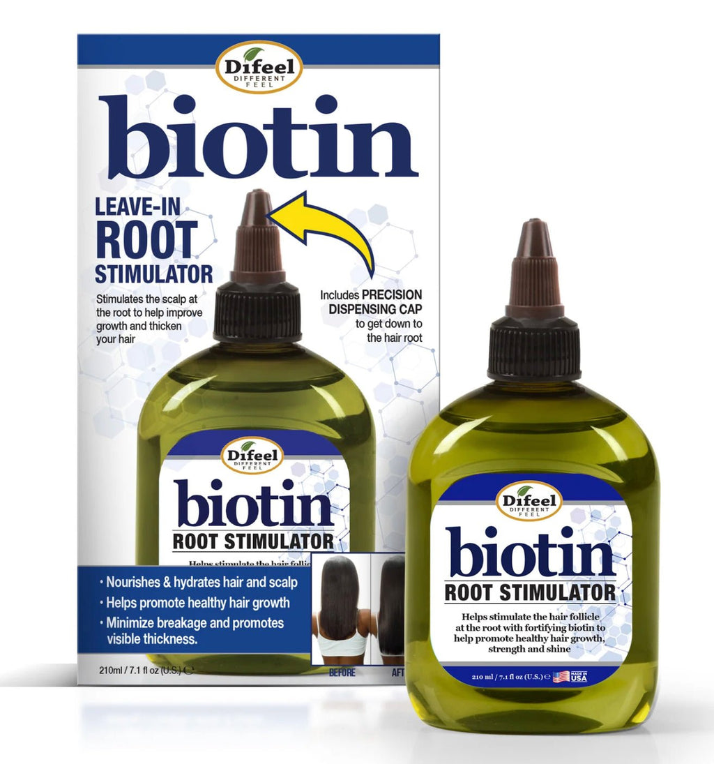 Difeel Biotin Pro-Growth Root Stimulator bottle with precision dispensing cap