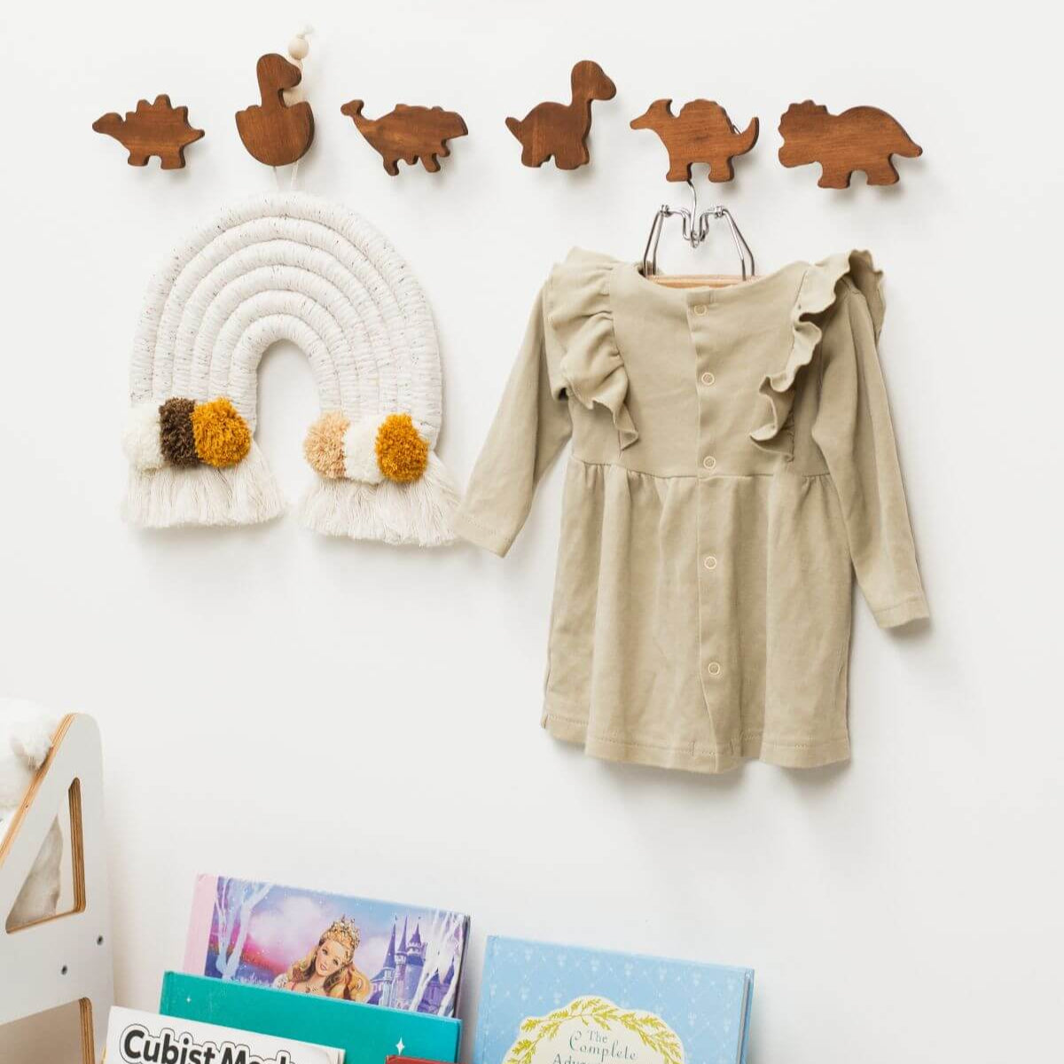 Wooden Animal Wall Hooks for Nursery – Minimalist Forest Decor