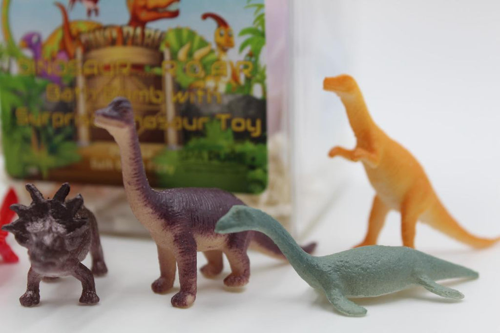 DINOSAUR (R.O.A.R!!)  Bath Bomb with toys inside XXL 8-9 oz, colorful, moisturizing, will not stain your tub, great gift for kids