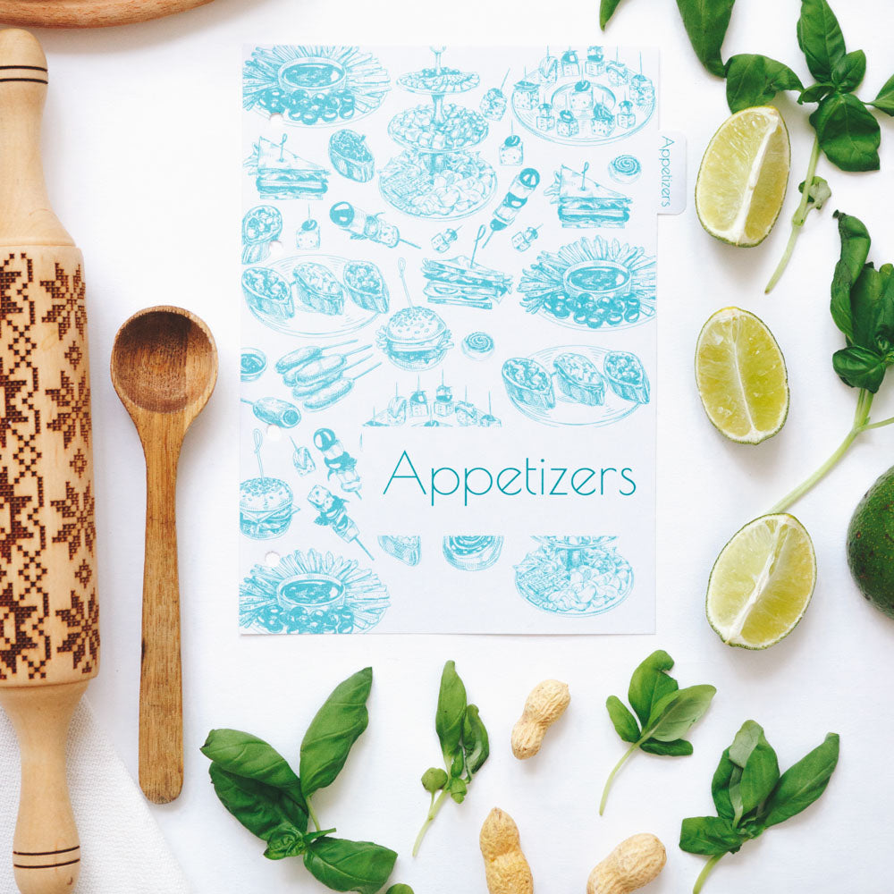 7-Piece Minimalist Recipe Book Dividers for Kitchen Organization