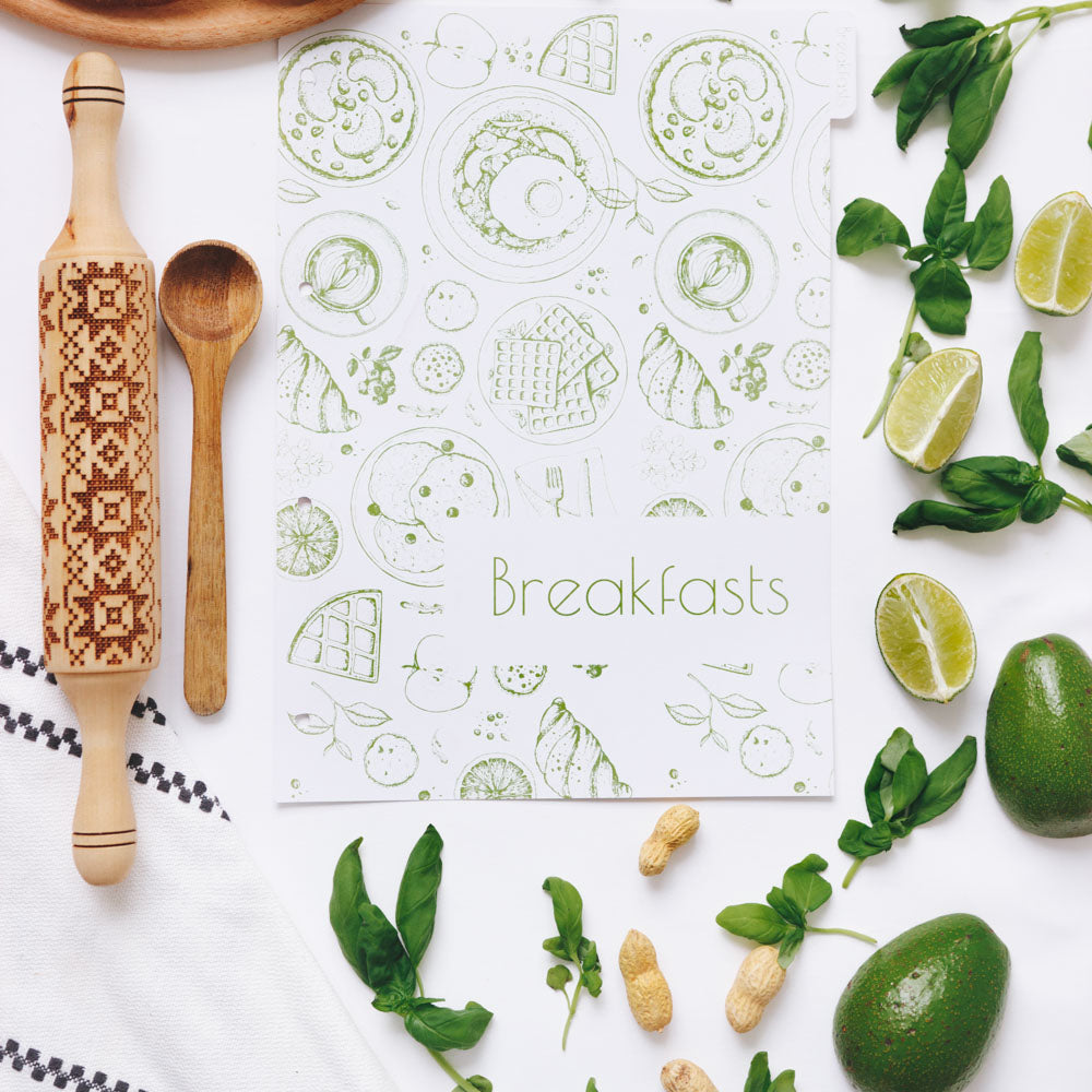 7-Piece Minimalist Recipe Book Dividers for Kitchen Organization