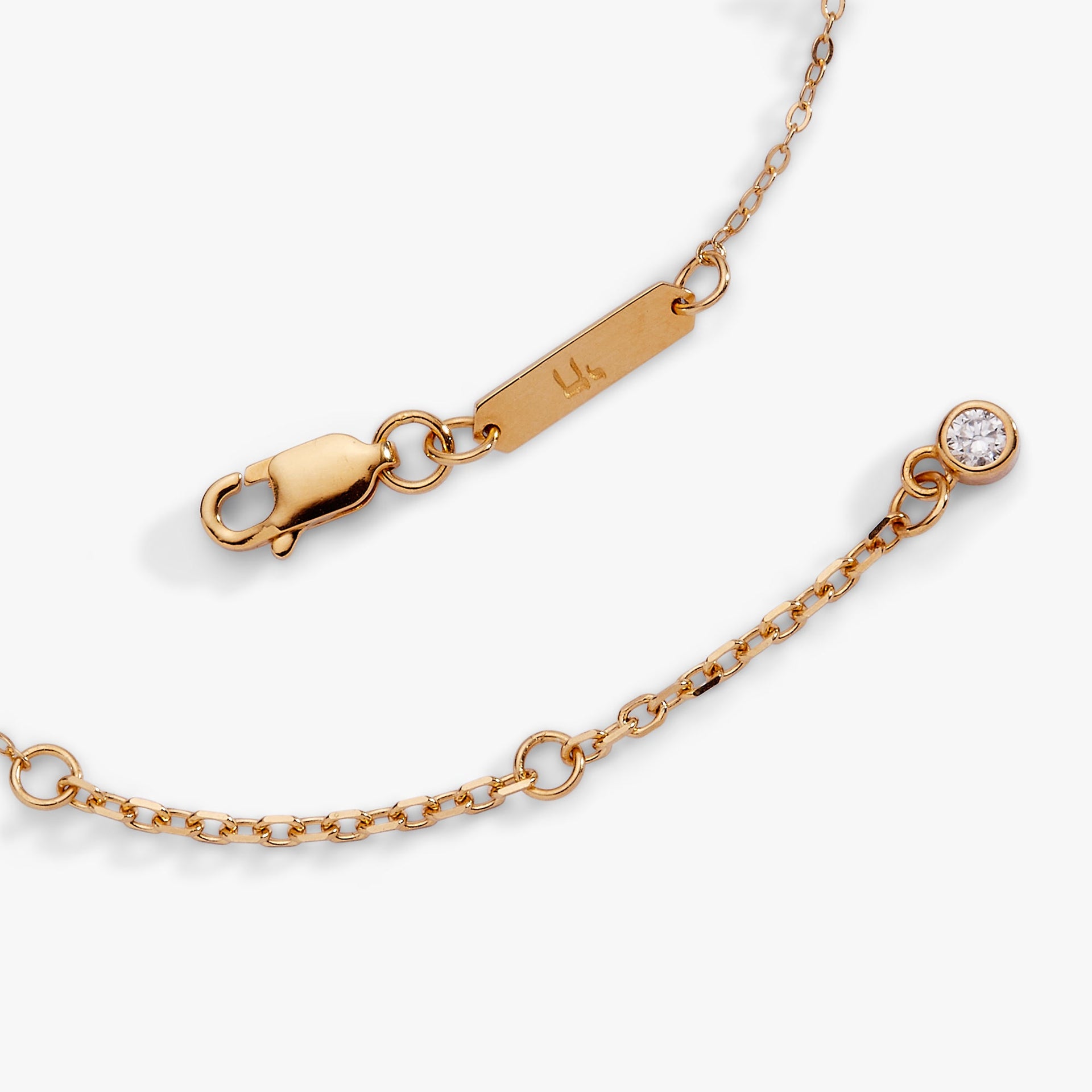 Star of David Pave Beaded Chain Bracelet - Delicate Gold Tone