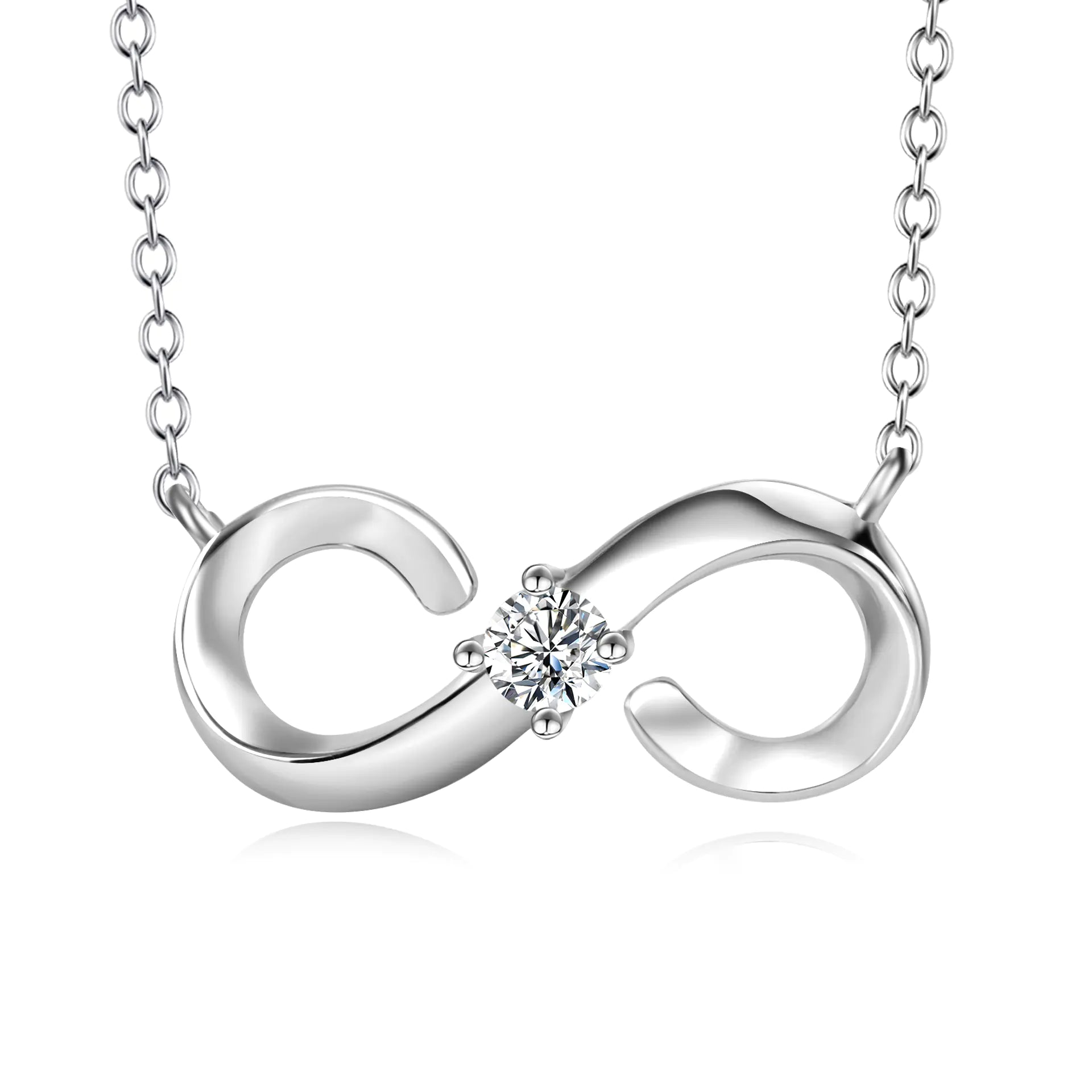 Diamond Pendant Necklace in 925 Sterling Silver for Women