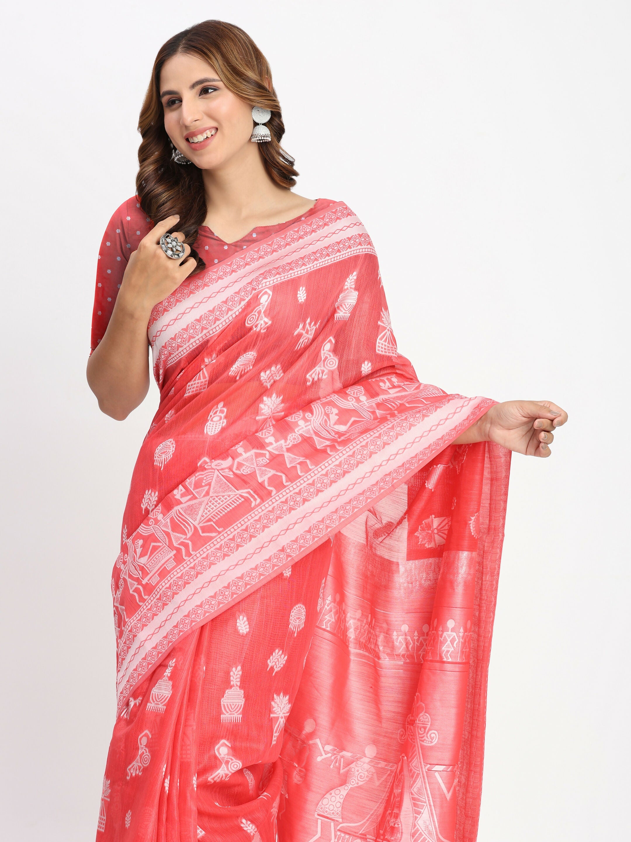 Shree Shyam Fashion Linen Cotton Sky Blue Saree