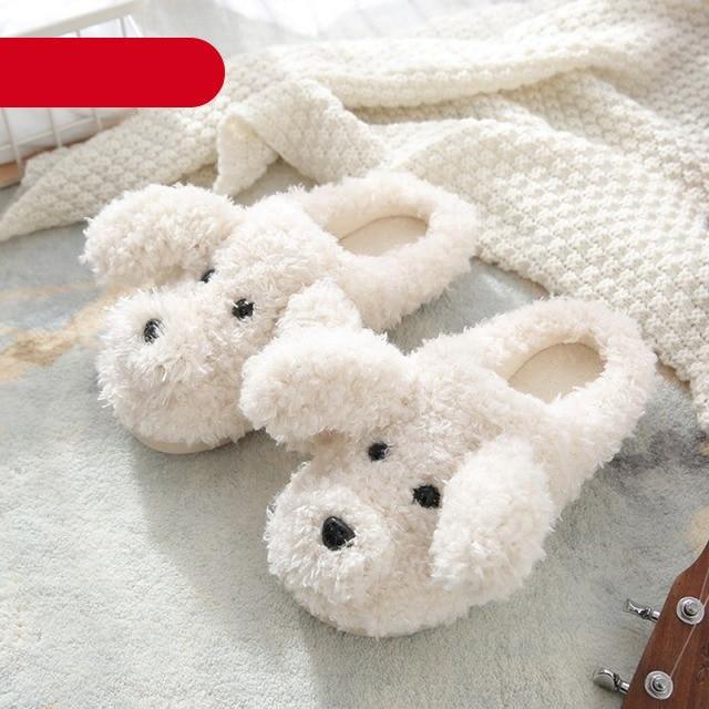 Plush Dog Slippers: Cozy Memory Foam Indoor House Shoes