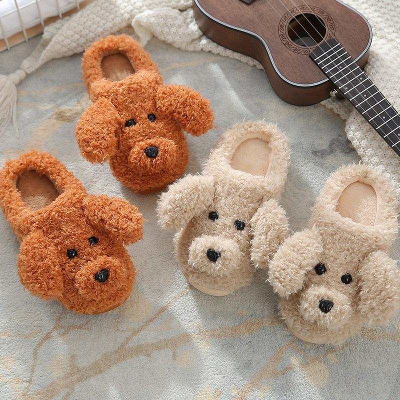 Plush Dog Slippers: Cozy Memory Foam Indoor House Shoes