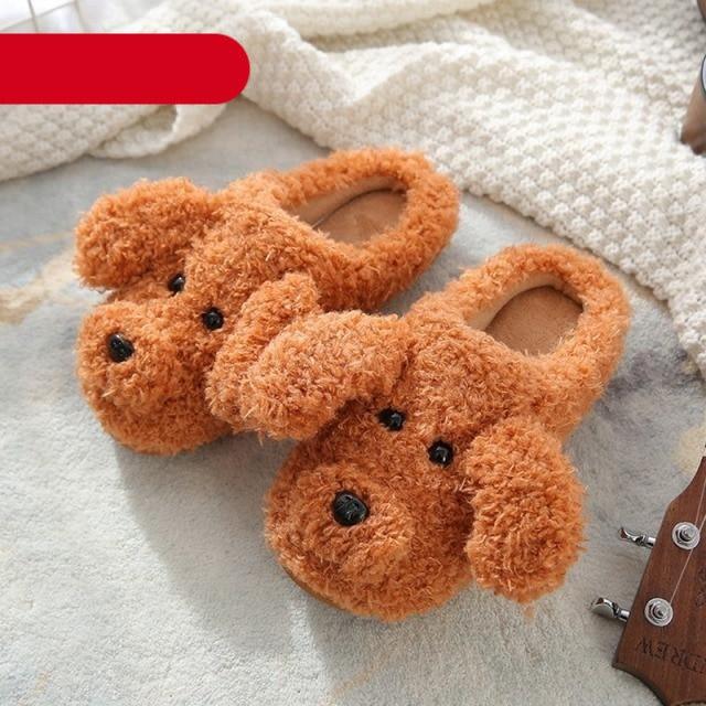 Plush Dog Slippers: Cozy Memory Foam Indoor House Shoes