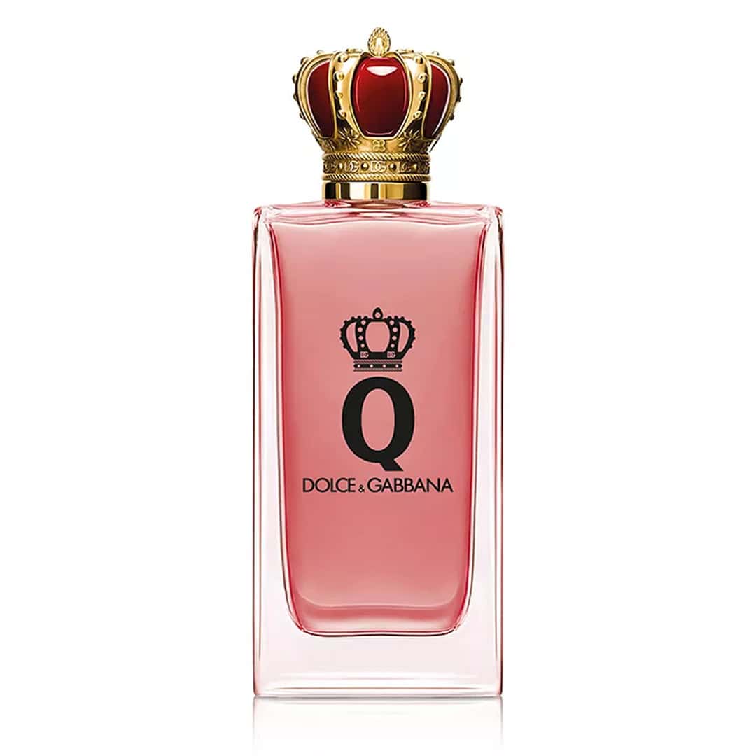Dolce & Gabbana Q Eau de Parfum Intense bottle with cherry and amber accents