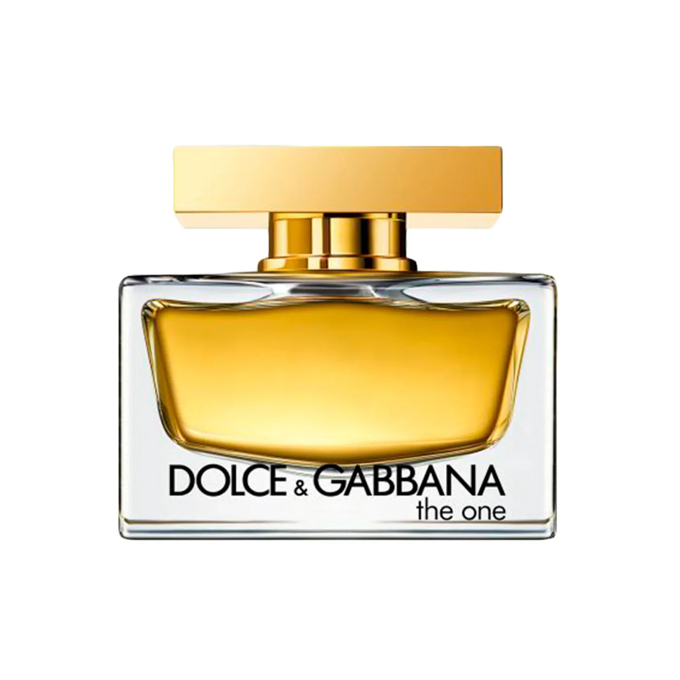 Dolce & Gabbana The One Eau de Parfum in a clear glass bottle with gold accents.