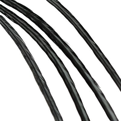 Solid black feather hair extensions ranging from 7cm to 30cm