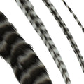 Donna Bella striped black and white feather hair extensions