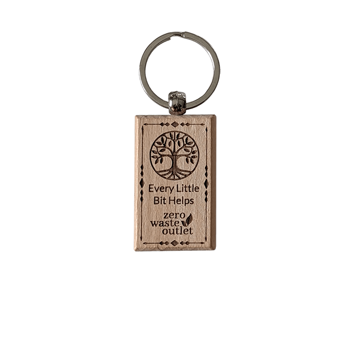 "Don't Forget Reusable Bags" Wooden Keychain