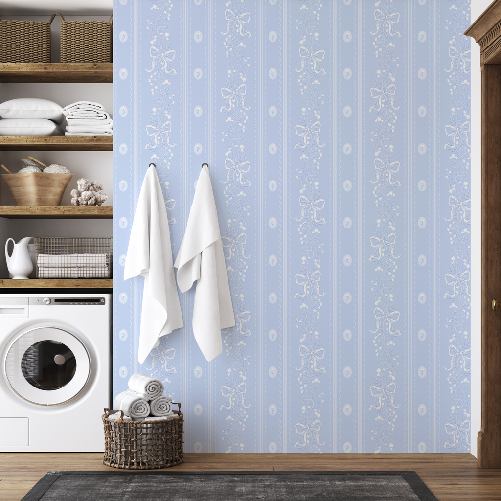Dottie Floral Removable Wallpaper - Pink Blue and Green Cottagecore