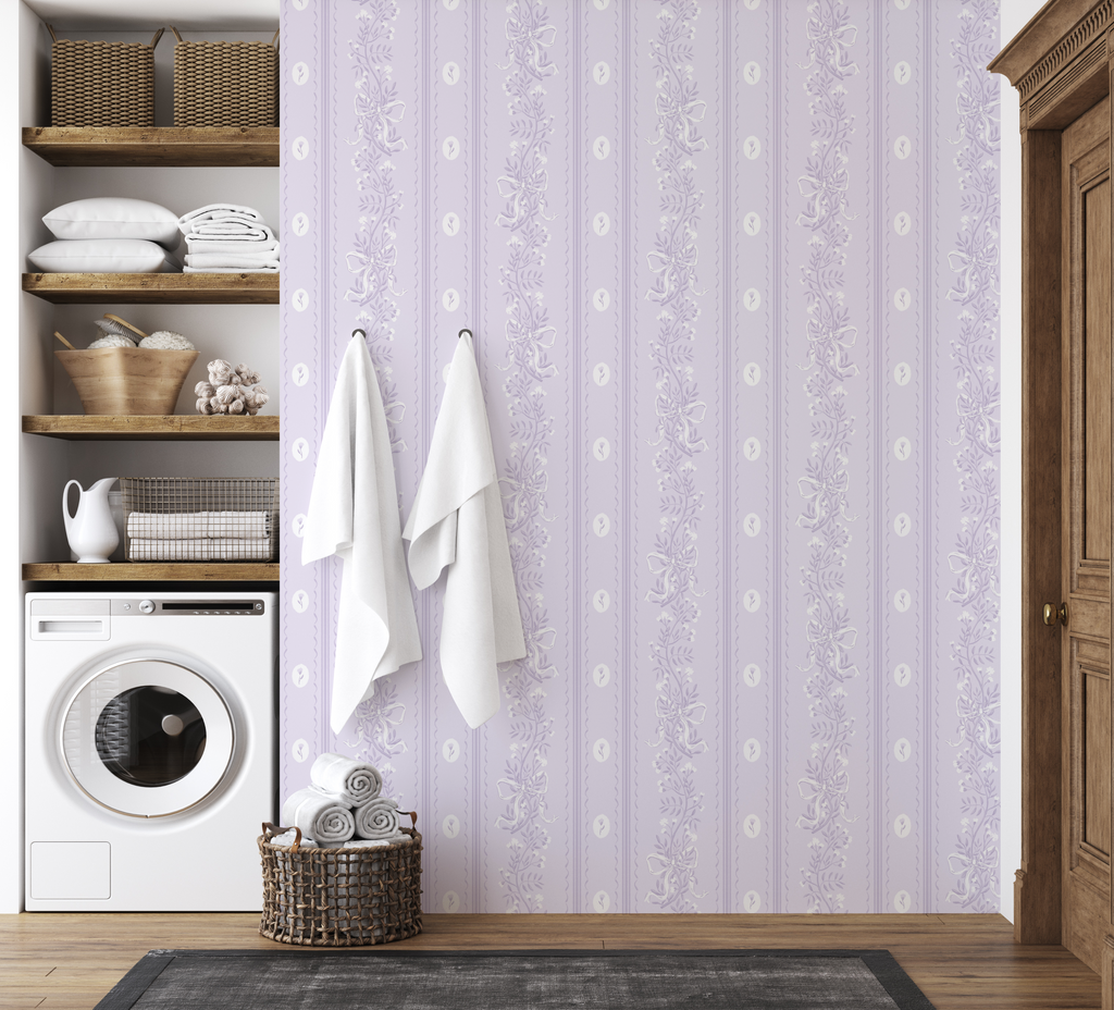 Dottie Floral Removable Wallpaper - Pink Blue and Green Cottagecore
