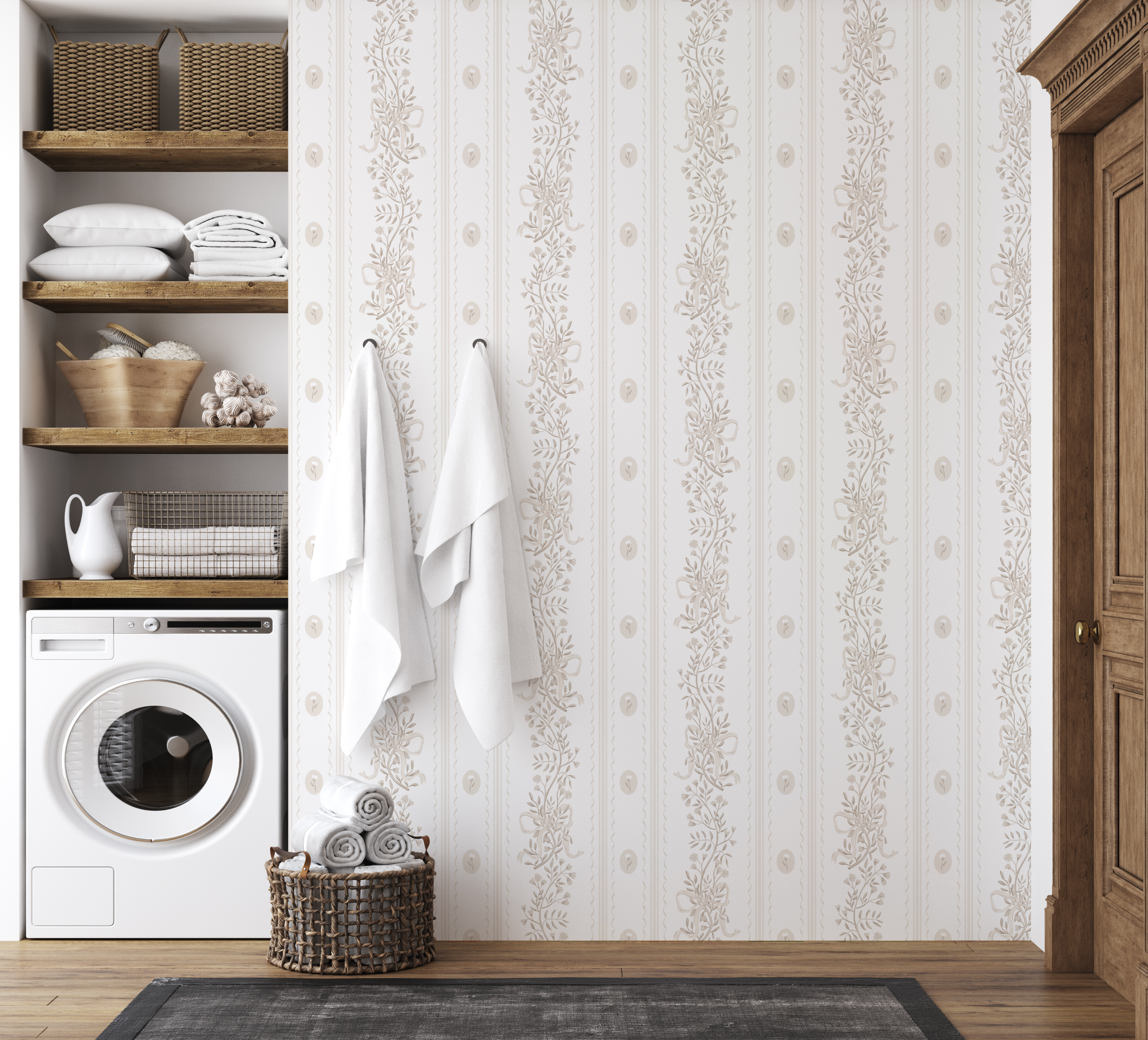 Dottie Floral Removable Wallpaper - Pink Blue and Green Cottagecore
