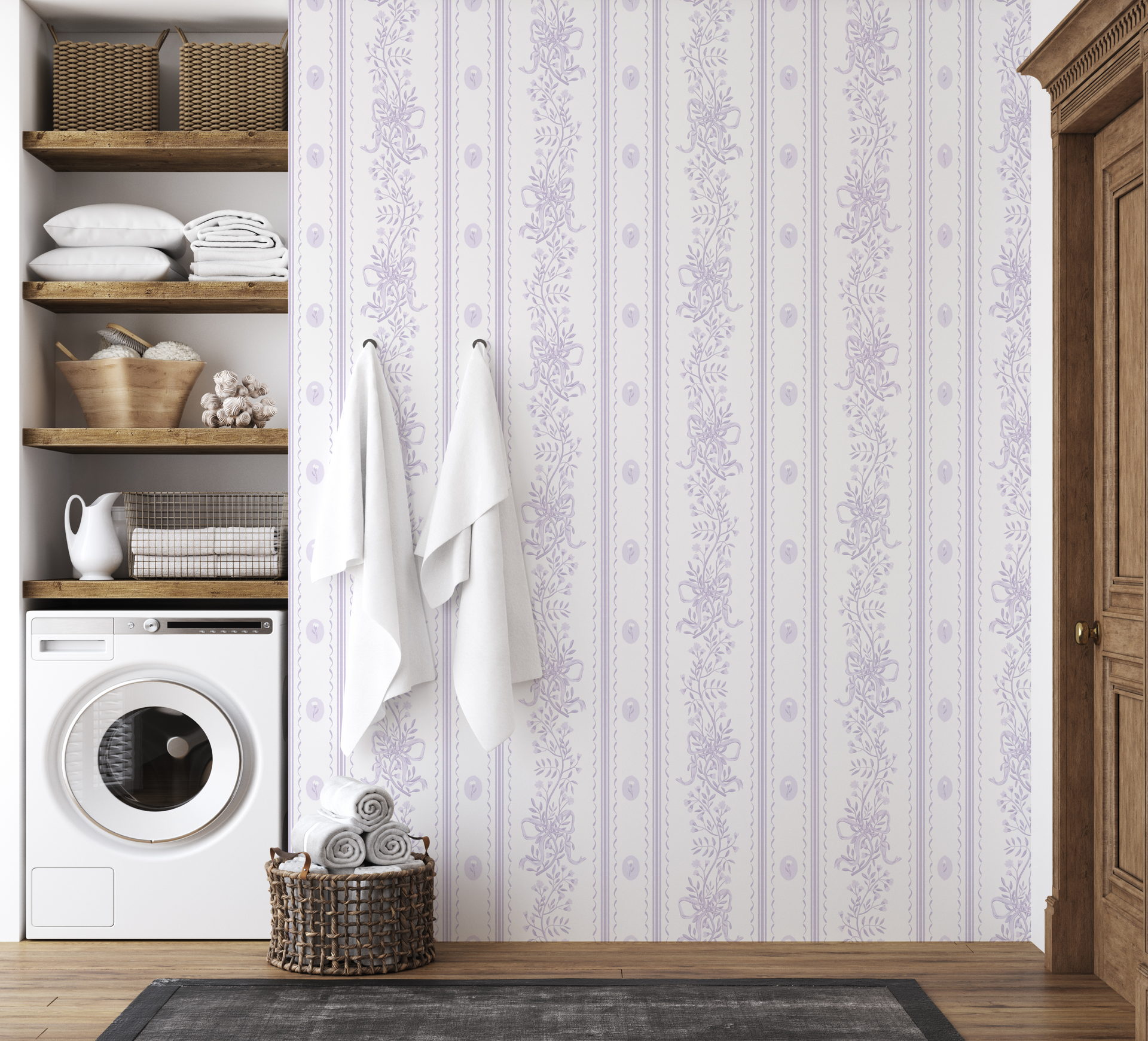 Dottie Floral Removable Wallpaper - Pink Blue and Green Cottagecore