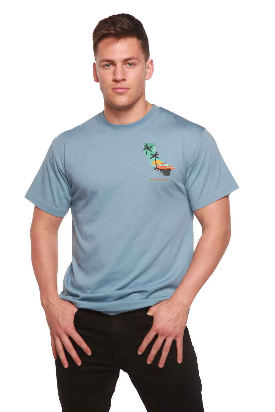 California Men's Bamboo Short Sleeve Graphic T-Shirt