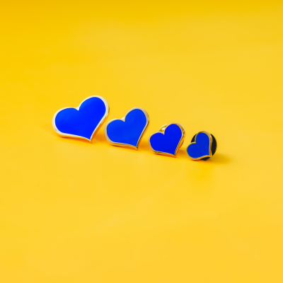 Blue Heart Enamel Pin ¼-inch – Rare Mini Size for Collectors