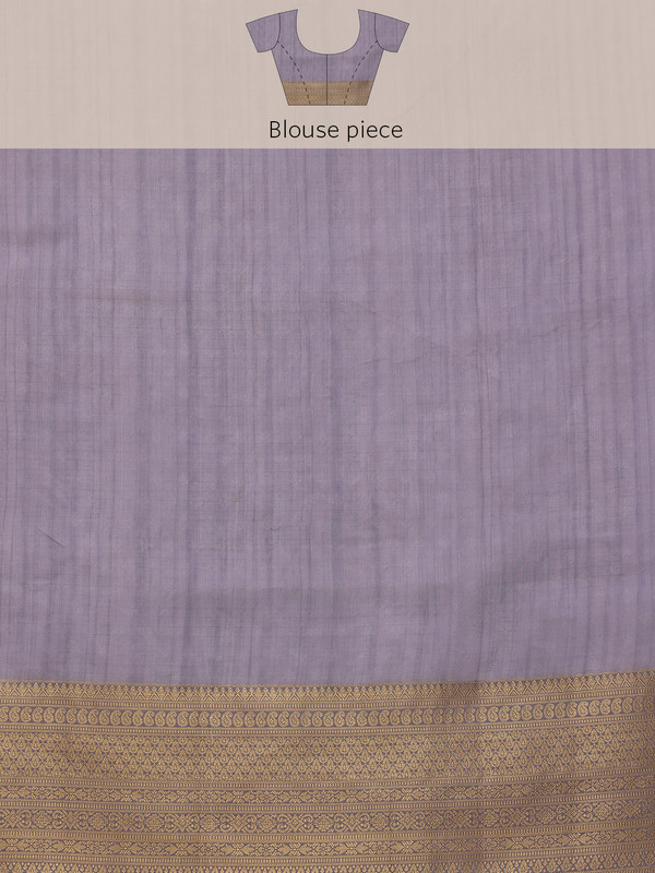 Lavender Kota Doria Saree with Embroidered Floral Motifs