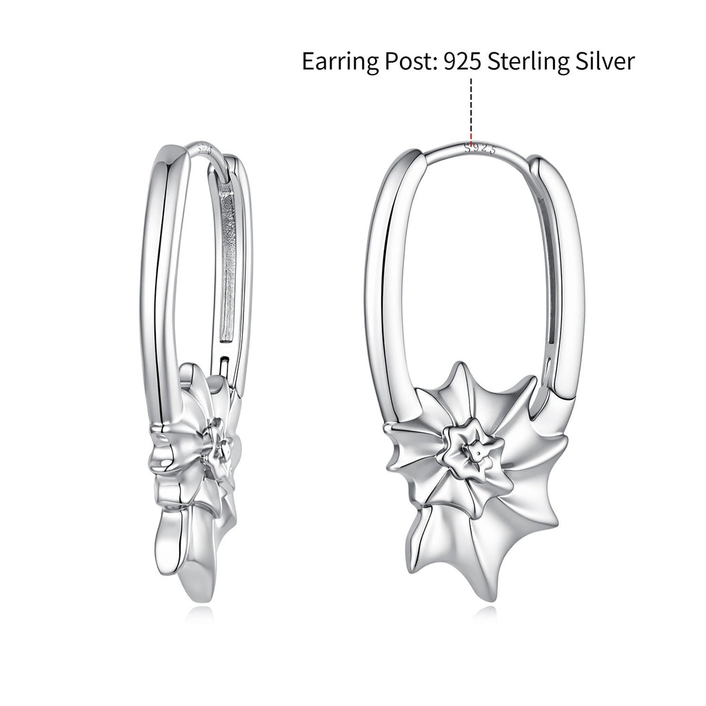925 Sterling Silver White Gold Plated 2.7cm Hoop Earrings for Women