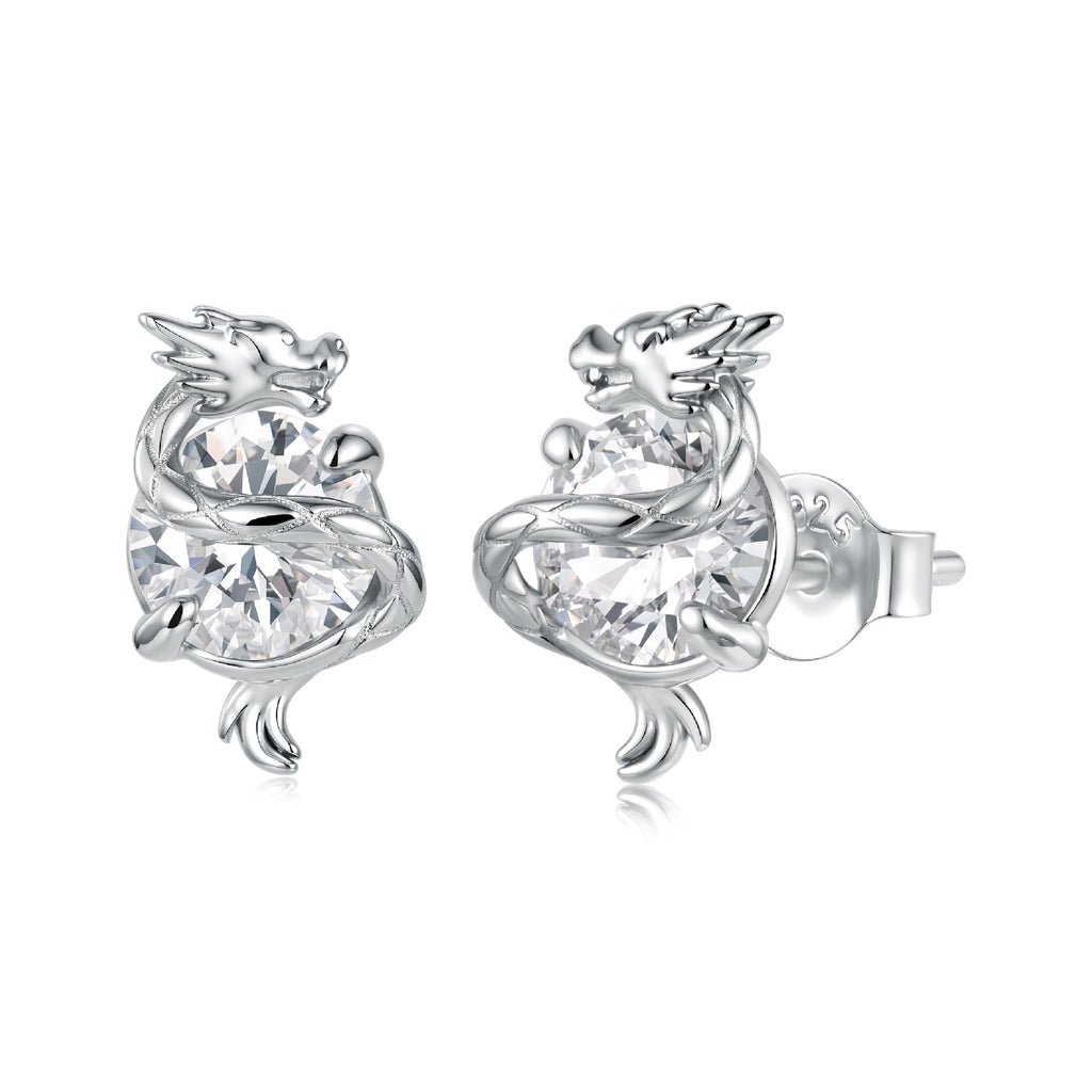 925 Sterling Silver White Gold Plated CZ Pavé Set 1.2 x 0.7 cm Earrings for Women