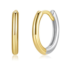 925 Sterling Silver Earrings for Women - 1.3x0.2cm, Plated White Gold
