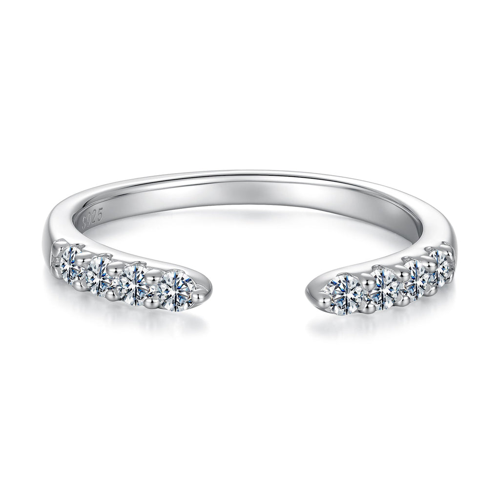 925 Sterling Silver White Gold Plated Size E Moissanite Ring for Women