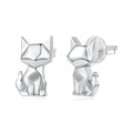 925 Sterling Silver White Gold Plated 1.2 x 0.7 cm Earrings for Women