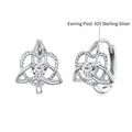 925 Sterling Silver White Gold Plated Pavé CZ 1.5x1.2cm Hoop Earrings for Women