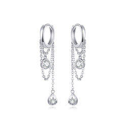 925 Platinum Plated Pavé Setting CZ Earrings