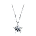 925 Sterling Silver White Gold Plated 1 Carat Moissanite 40+5cm Necklace for Women