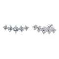 925 Sterling Silver White Gold Plated Moissanite 1.4 x 0.4 cm Earrings for Women