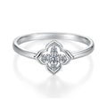 925 Sterling Silver White Gold Plated Moissanite Size 6 Ring for Women