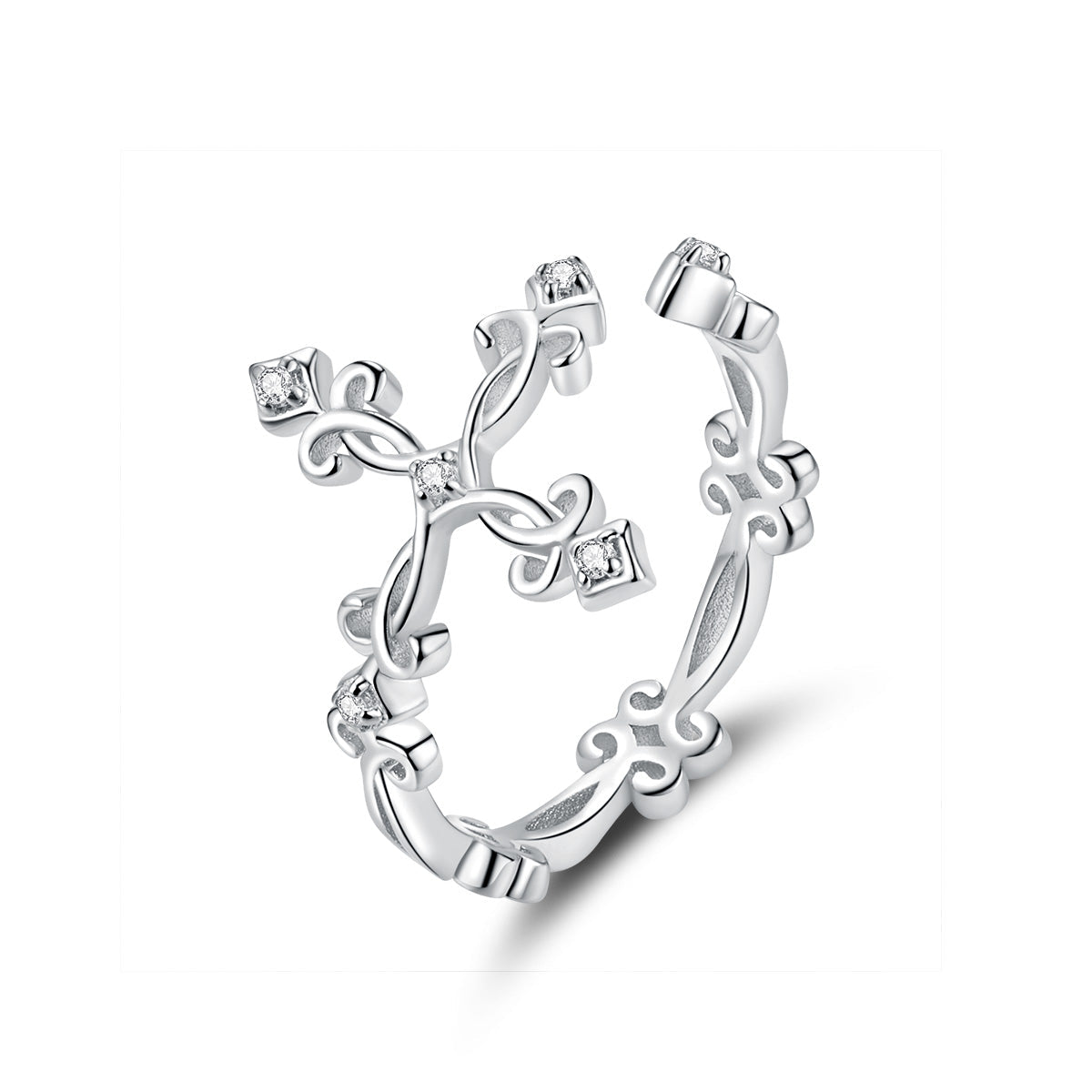 S925 Sterling Silver 0.4cm Width Pavé Setting CZ Ring
