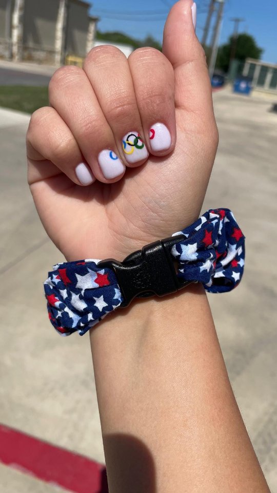 Team USA "Shooting" Stars Patriotic Buckle Scrunchie - No Snagging, No Tangles