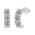 925 Sterling Silver White Gold Plated 0.3ct Moissanite 1.3x0.4cm Earrings for Women