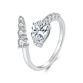 925 Sterling Silver White Gold Plated 1.5ct Moissanite Size E Ring for Women
