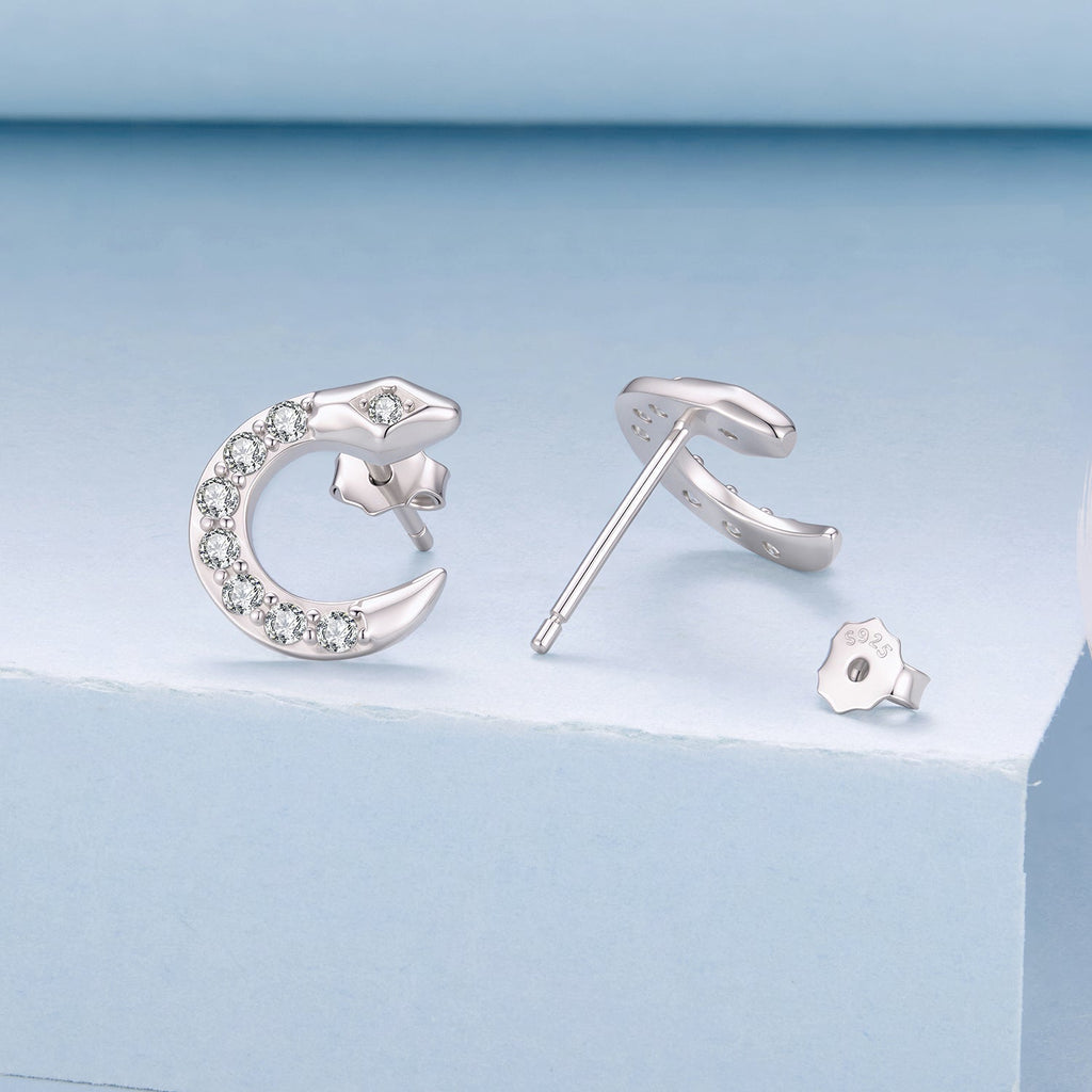 925 Sterling Silver White Gold Plated CZ Pavé 1.2*1.1cm Earrings for Women
