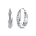 925 Sterling Silver White Gold Plated 1.3cm Moissanite Hoop Earrings for Women