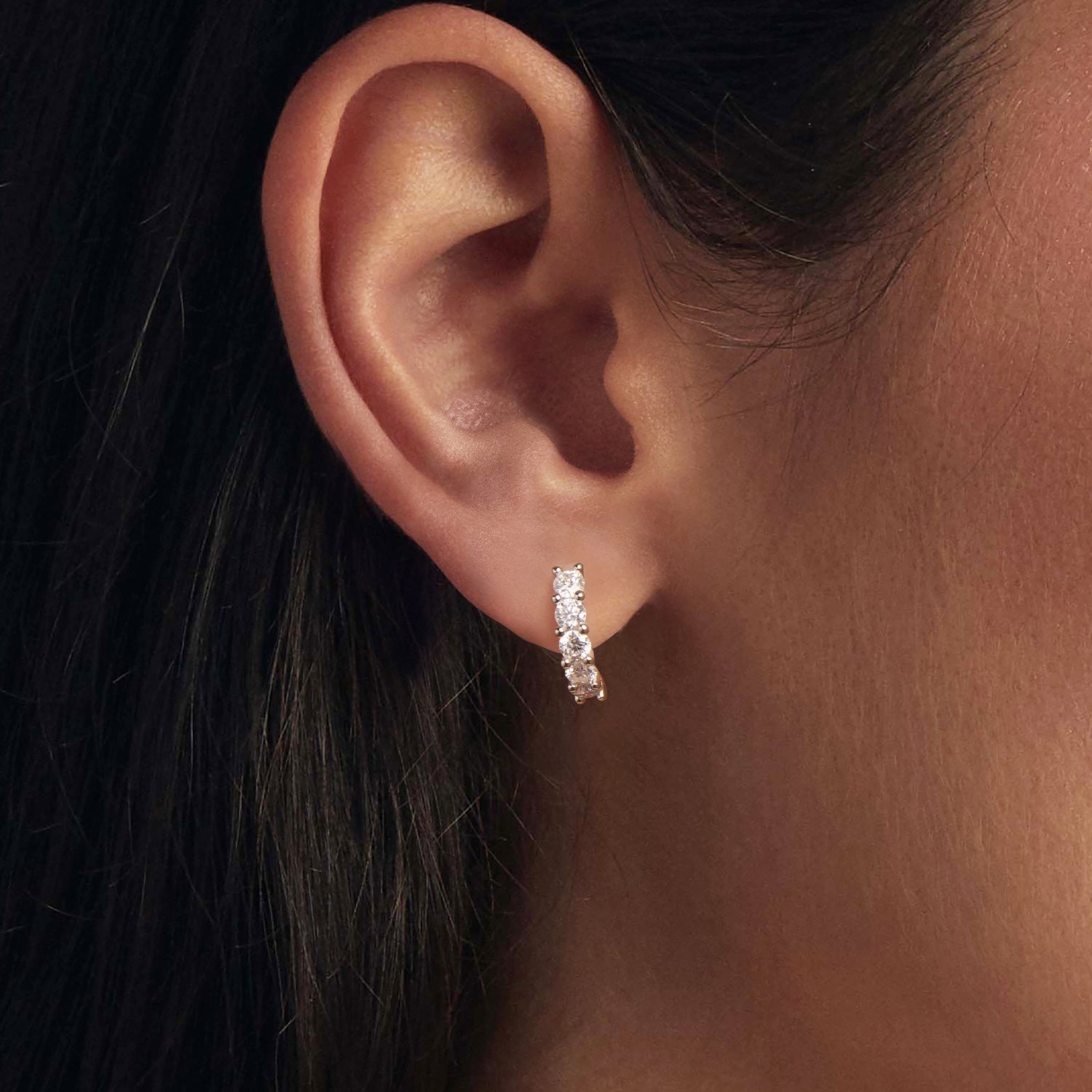 925 Sterling Silver Moissanite Earrings 1.3cm for Women