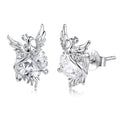 925 Sterling Silver White Gold Plated 1.4x0.9cm Pavé CZ Earrings for Women