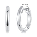 925 Sterling Silver White Gold Plated 1.4 x 0.2 cm Hoop Earrings for Women