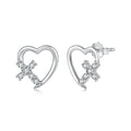 925 Sterling Silver White Gold Plated 1.0x1.0cm Pavé CZ Earrings for Women