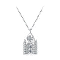 925 Sterling Silver White Gold Plated Moissanite CZ Pavé 40+5cm Necklace for Women
