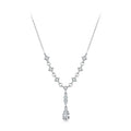 925 Sterling Silver White Gold Plated 1 Carat Moissanite 40+5cm Pavé CZ Necklace for Women