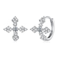 925 Sterling Silver White Gold Plated Moissanite 1.4cm Hoop Earrings for Women