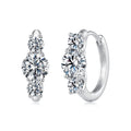 925 Sterling Silver White Gold Plated Moissanite 1.3x0.5cm Hoop Earrings for Women