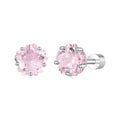 925 Sterling Silver White Gold Plated Pavé CZ 0.6x0.6 cm Earrings for Women