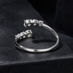 925 Sterling Silver Moissanite Ring for Women - Size E - Plated White Gold